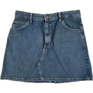 Topshop Denim Mini Skirt Blue Womens US 10 Classic Casual Cotton Y2K